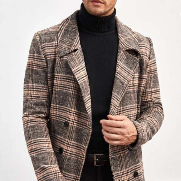 Brown Mens Plaid Blazer - Picture 1 of 6